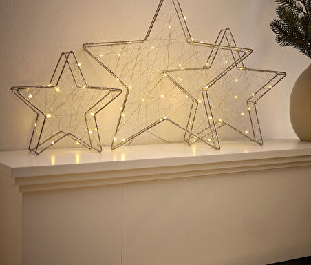 LED’li Dekoratif Yıldız, 3 adet, Büyük