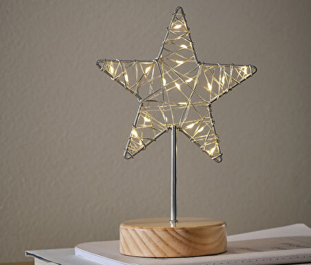 LED’li Dekoratif Figür, Ahşap Ayaklı