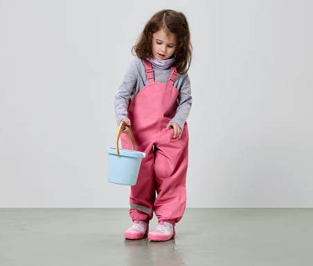Çocuk Yağmur Pantolonu, Tafta, Pembe
