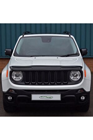 Jeep Renegade Ön Kaput Koruma Rüzgarlığı 3mm Akrilik (Abs) Parlak Siyah Deflektör 2015->