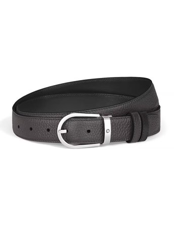 Montblanc Grain Deri At Nalı Tokalı 30 mm Çift Taraflı Kemer 223369