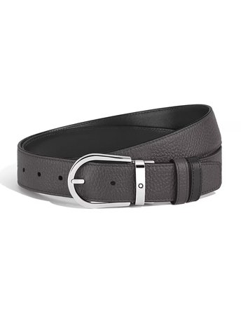 Montblanc Grain Deri At Nalı Tokalı 35 mm Çift Taraflı Kemer 223371