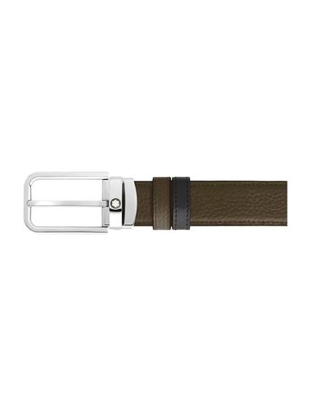 Montblanc Grain Deri Dikdörtgen Tokalı 30 mm Çift Taraflı Kemer 223417