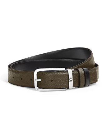 Montblanc Grain Deri Dikdörtgen Tokalı 35 mm Çift Taraflı Kemer 223421