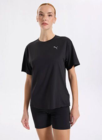 Puma 68951401 TRAINING Relaxed Tee PUMA Siyah Yuvarlak Yaka Regular Fit Düz Kadın T-Shirt