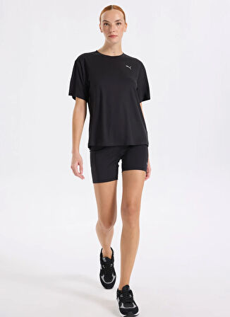 Puma 68951401 TRAINING Relaxed Tee PUMA Siyah Yuvarlak Yaka Regular Fit Düz Kadın T-Shirt