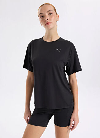 Puma 68951401 TRAINING Relaxed Tee PUMA Siyah Yuvarlak Yaka Regular Fit Düz Kadın T-Shirt