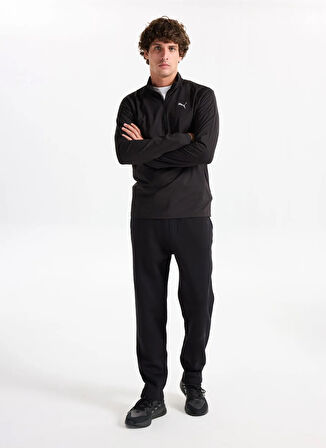 Puma 68952201 TRAINING 1/4 Zip PUMA Blac Siyah Regular Fit Düz Erkek Gömlek