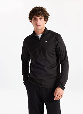 Puma 68952201 TRAINING 1/4 Zip PUMA Blac Siyah Regular Fit Düz Erkek Gömlek