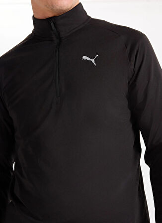 Puma 68952201 TRAINING 1/4 Zip PUMA Blac Siyah Regular Fit Düz Erkek Gömlek
