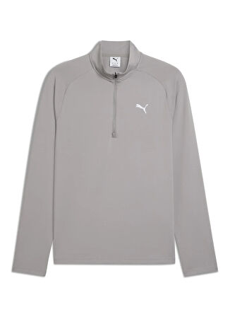 Puma 68952220 TRAINING 1/4 Zip Concrete Gri Regular Fit Düz Erkek Gömlek