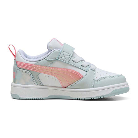 Puma Rebound V6  Lo Space Belle Ac+Ps Çocuk Spor Ayakkabı BEYAZ YEŞİL