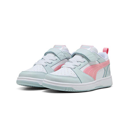 Puma Rebound V6  Lo Space Belle Ac+Ps Çocuk Spor Ayakkabı BEYAZ YEŞİL