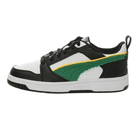 Puma Rebound V6 Lo Super Puma Jr-White-Green-Black Çocuk Ayakkabı-Beyaz