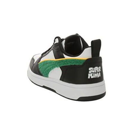 Puma Rebound V6 Lo Super Puma Jr-White-Green-Black Çocuk Ayakkabı-Beyaz