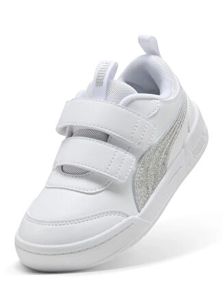 Puma Beyaz Kız Çocuk Yürüyüş Ayakkabısı 40321102-Puma multiflex 2 Glitz FS