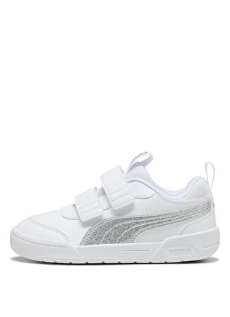Puma Beyaz Kız Çocuk Yürüyüş Ayakkabısı 40321102-Puma multiflex 2 Glitz FS