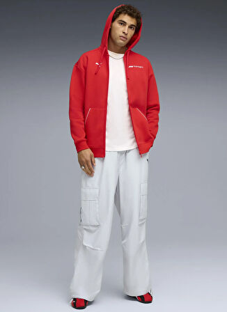 Puma 63265303 F1 Essential+ Fullzip Hood Kırmızı Regular Fit Düz Erkek Zip Ceket