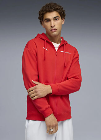 Puma 63265303 F1 Essential+ Fullzip Hood Kırmızı Regular Fit Düz Erkek Zip Ceket