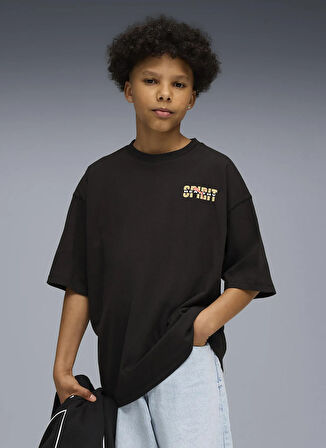 Puma Düz Siyah Erkek Çocuk T-Shirt 68928001-WARDROBE ESS GO TOGETHER O