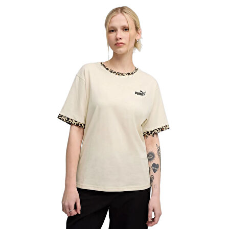 Ess Graphic Animal Kadın Bej Günlük Stil T-Shirt 68808287