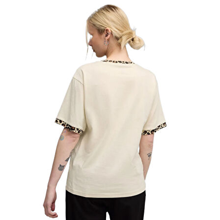 Ess Graphic Animal Kadın Bej Günlük Stil T-Shirt 68808287
