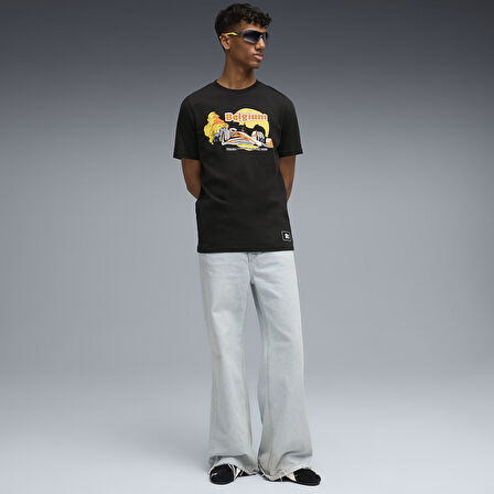 F1 Belgium Erkek Siyah Günlük Stil T-Shirt 63023001