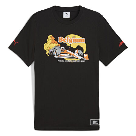 F1 Belgium Erkek Siyah Günlük Stil T-Shirt 63023001