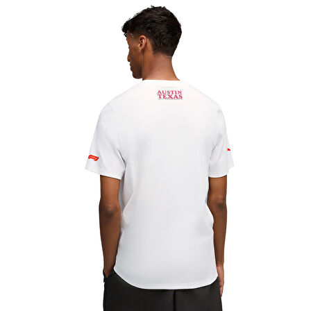 F1 Austin Unisex Beyaz Günlük Stil T-Shirt 63023401