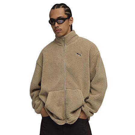 Ess Elevated Sherpa Full-Zip Erkek Kahverengi Günlük Stil Sweatshirt 68825955