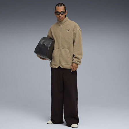 Ess Elevated Sherpa Full-Zip Erkek Kahverengi Günlük Stil Sweatshirt 68825955