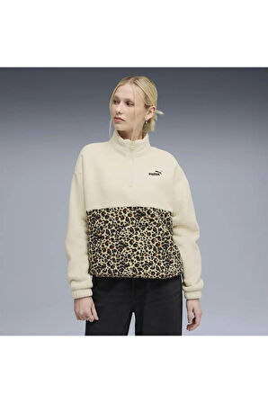 ESS GRAPHIC Animal Crew Krem Kadın Sweatshirt