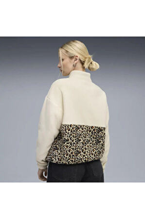 ESS GRAPHIC Animal Crew Krem Kadın Sweatshirt