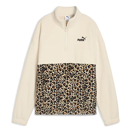 Ess Graphic Animal Crew Kadın Bej Günlük Stil Sweatshirt 68808387