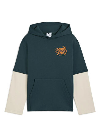 Puma Düz Erkek Çocuk Yeşil Sweatshırt 68847375-MID90s Layered Hoodie FL B