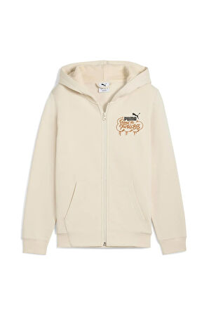 Mid 90s Full Zip Çocuk Bej Kapüşonlu Ceket