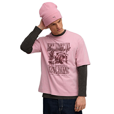 Graphic Tee Erkek Pembe Günlük Stil T-Shirt 63211565