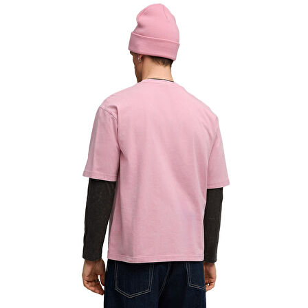 Graphic Tee Erkek Pembe Günlük Stil T-Shirt 63211565
