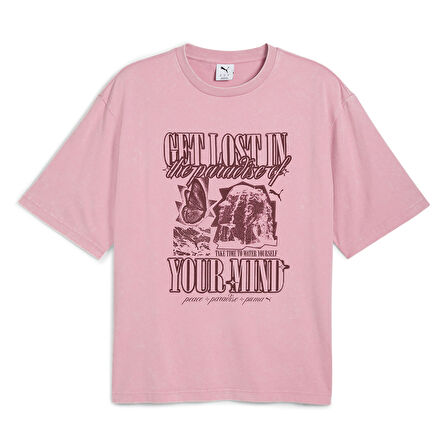 Graphic Tee Erkek Pembe Günlük Stil T-Shirt 63211565