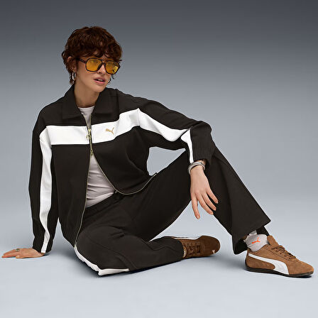 T7 Relaxed Track Kadın Siyah Günlük Stil Ceket 63213701