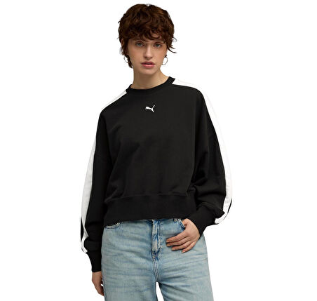 633439-01 Puma T7 Over-Oversized Crew Kadın Ceket Siyah