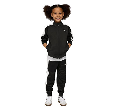 633777-01 Puma T7 Always On Track Suit &amp;Ccedil;ocuk Eşofman Takımı Siyah