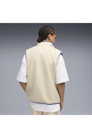 Reversible Sherpa Vest Krem Erkek Yelek