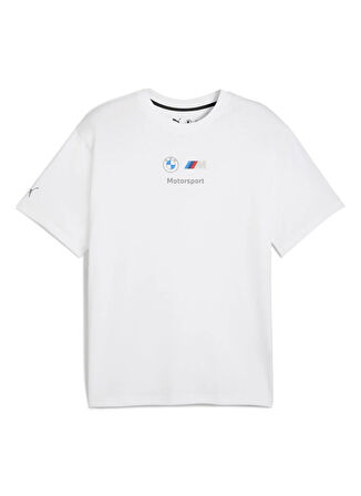 Puma 63305502 BMW MMS ESS+ Logo Tee II P Beyaz Yuvarlak Yaka Regular Fit Düz Erkek T-Shirt