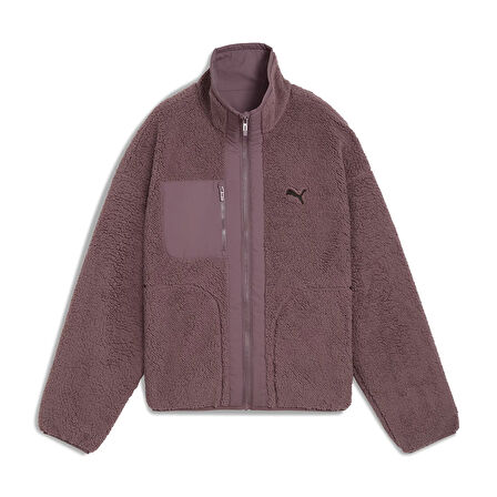 Reversible Sherpa Kadın Bordo Günlük Stil Ceket 68838688
