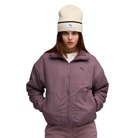 Reversible Sherpa Kadın Bordo Günlük Stil Ceket 68838688