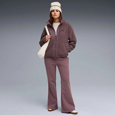 Reversible Sherpa Kadın Bordo Günlük Stil Ceket 68838688