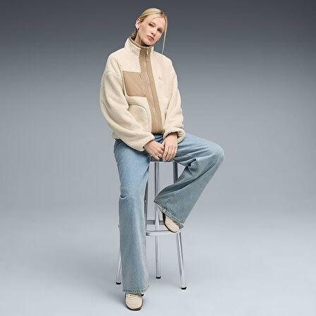 Reversible Sherpa Kadın Bej Günlük Stil Ceket 68838687