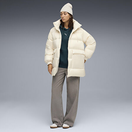 Style Hooded Down Kadın Bej Günlük Stil Mont 68838987