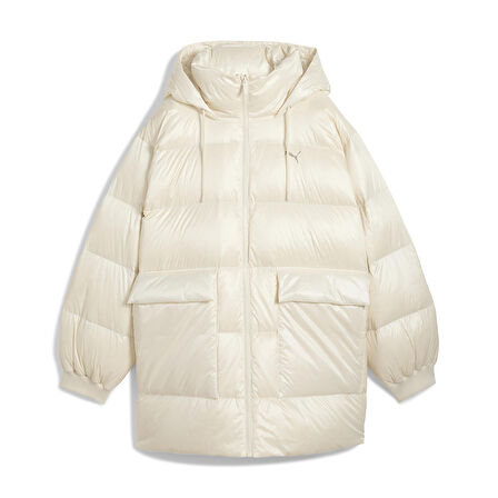 Style Hooded Down Kadın Bej Günlük Stil Mont 68838987